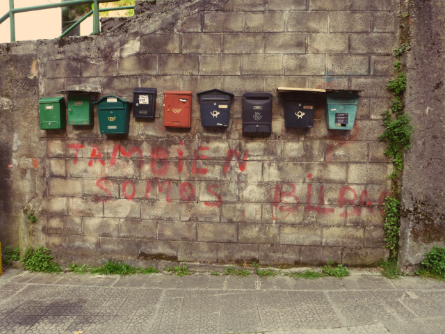 Statement: We are Bilbao too.  Source: these mailboxes.